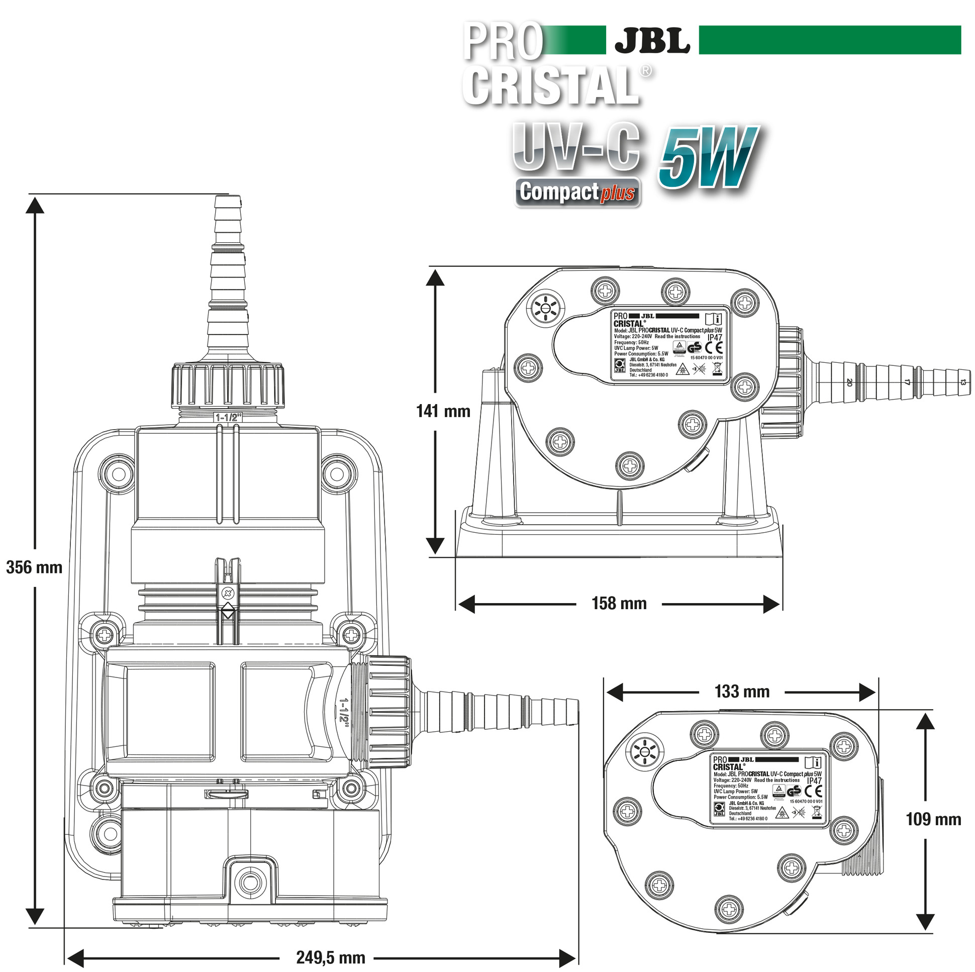 JBL PROCRISTAL UV-C Compact plus   5 W