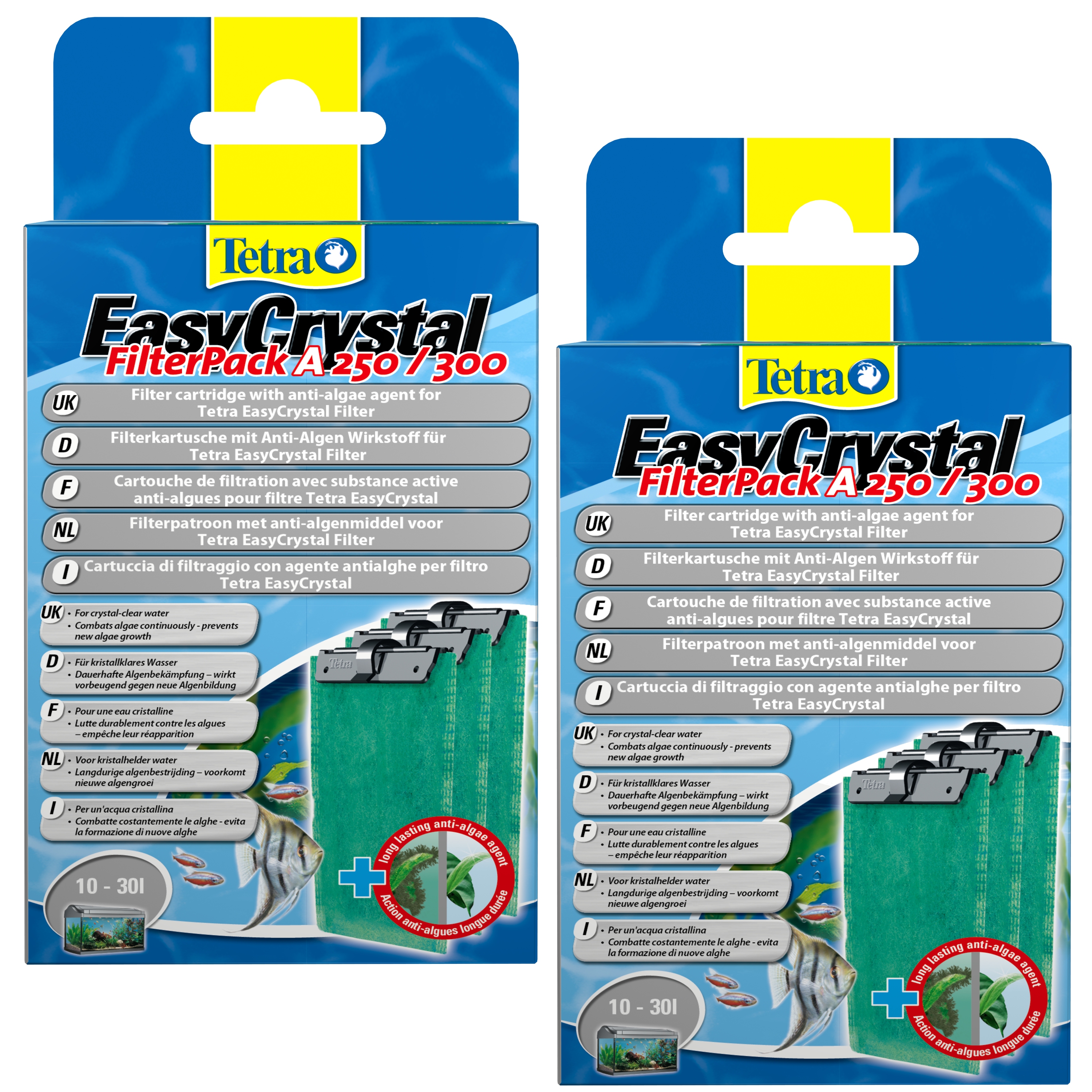 Tetratec EasyCrystal Filter A 250/300 30L. 3erPack mit Anti-Algen Wirkstoff Doppelpack