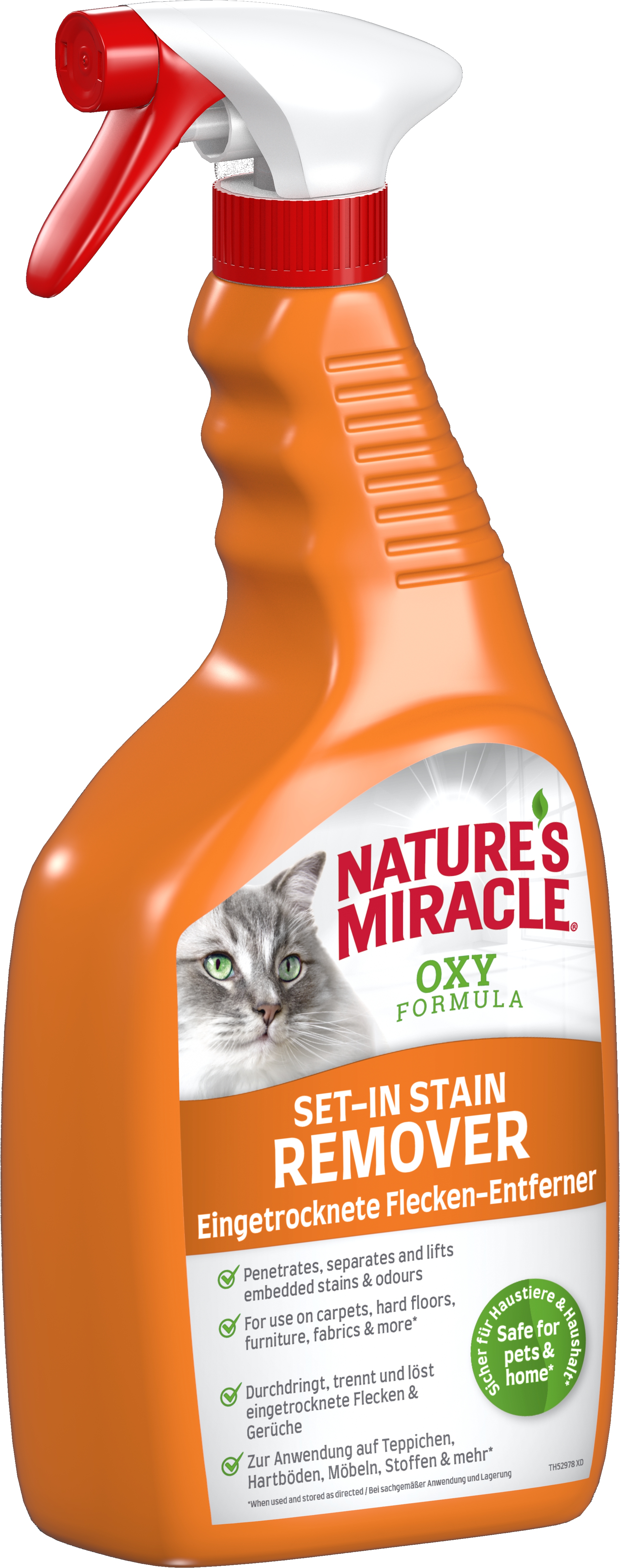 Nature's Miracle Katze Oxy-Fleckenentferner für Hartnäckige eingetrocknete Flecken 709ml