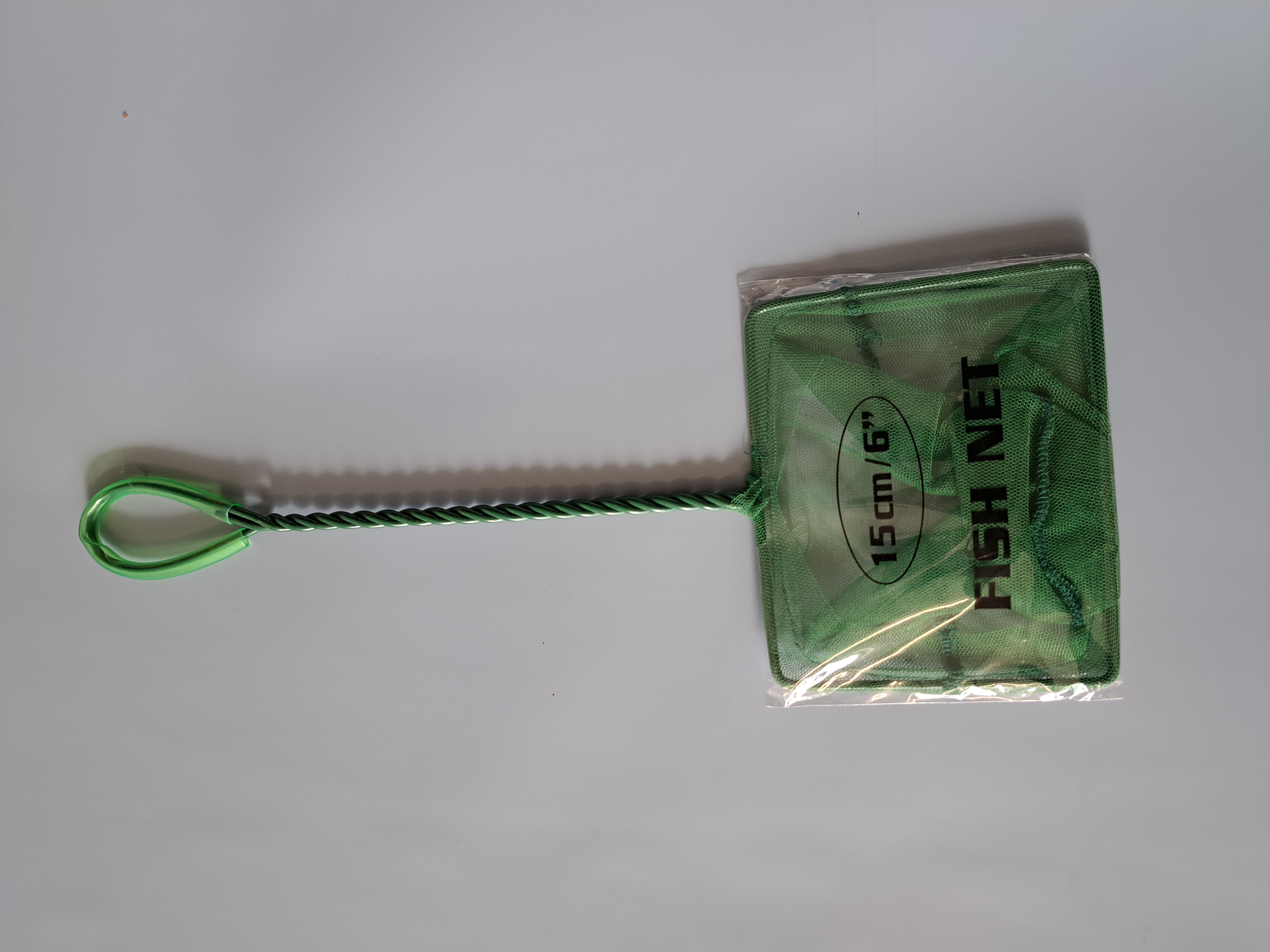 Aquarienkescher Netz  grün/fein 15x12cm/ Griff 25cm