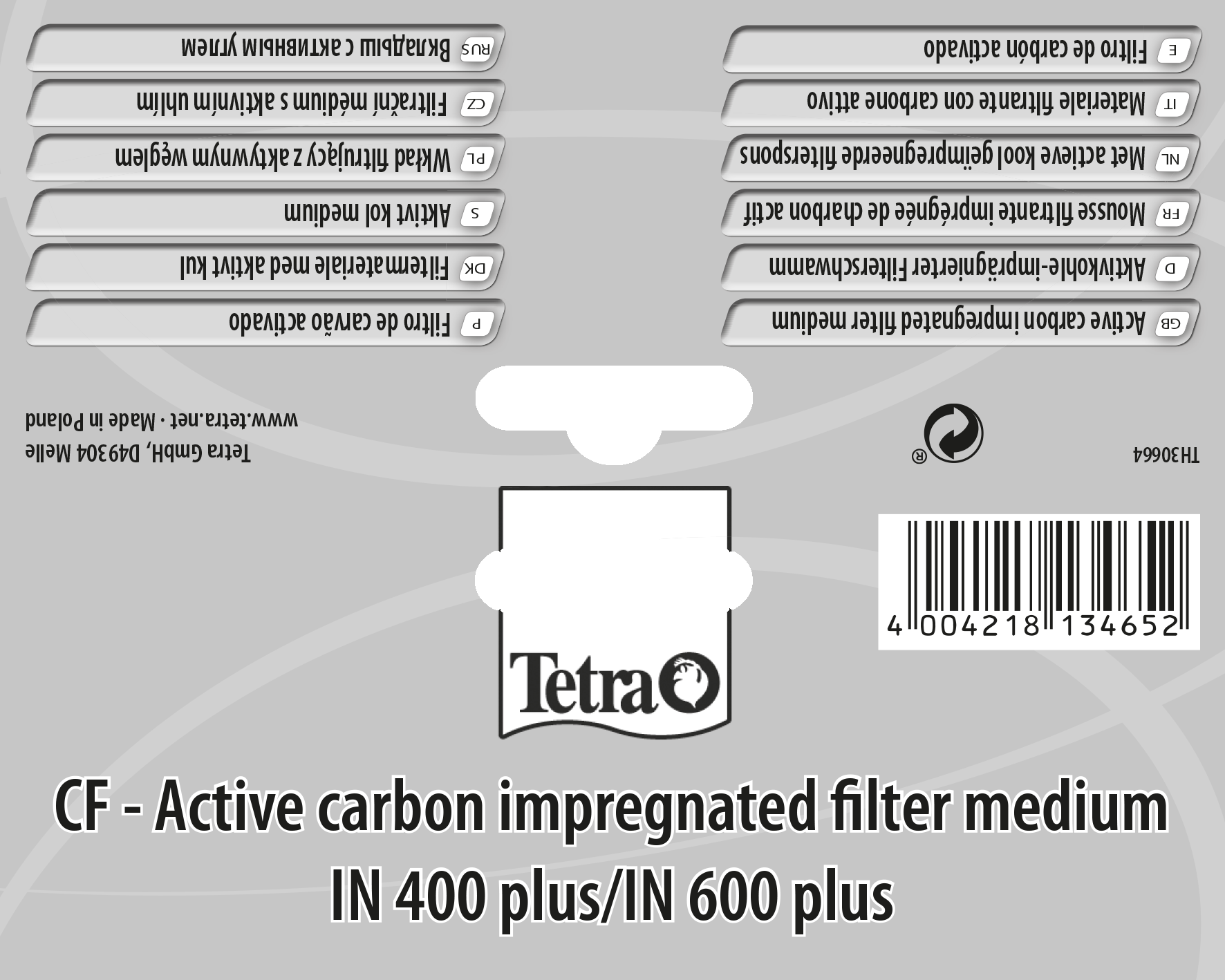 Tetratec Aktivkohle Filterschwamm für Tetratec IN 400/600 plus